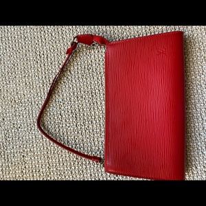 Red epi leather pochette